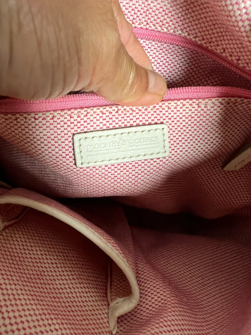 Dooney & Bourke Beige and White Monogram Hobo
